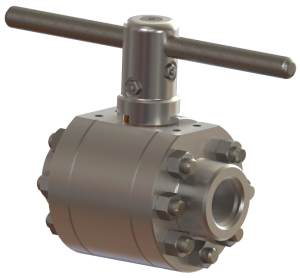 3/4" Floating Ball Valve with female end connections and lever actuator